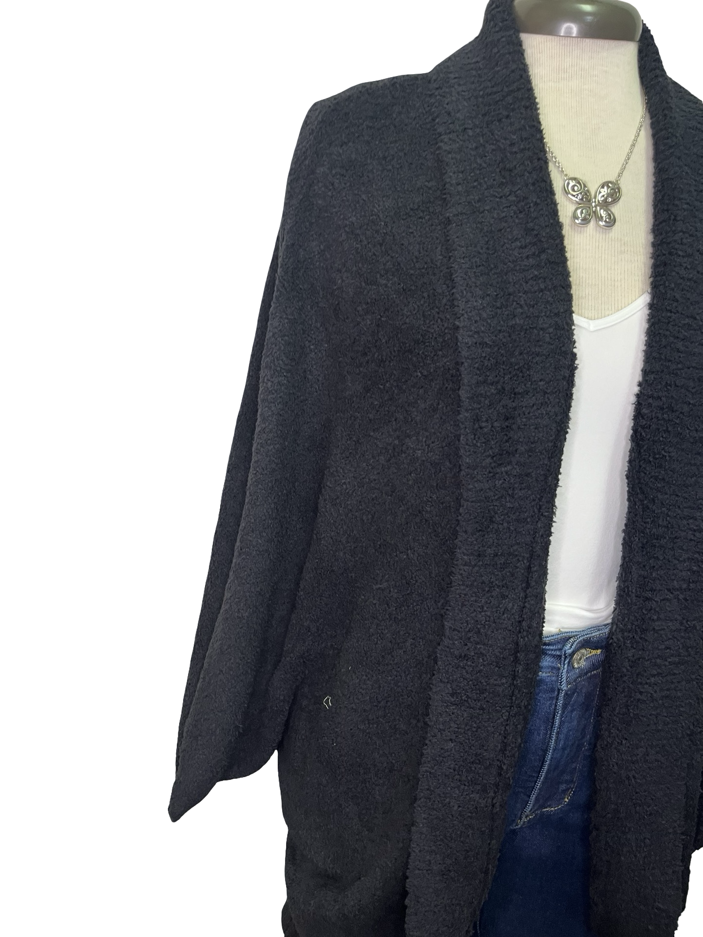 Solid Marshmallow Shrug Black One Size