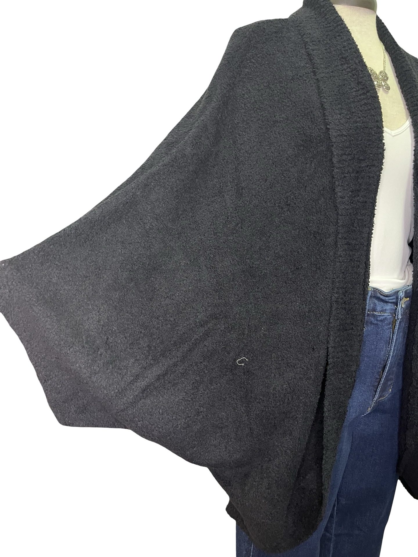 Solid Marshmallow Shrug Black One Size