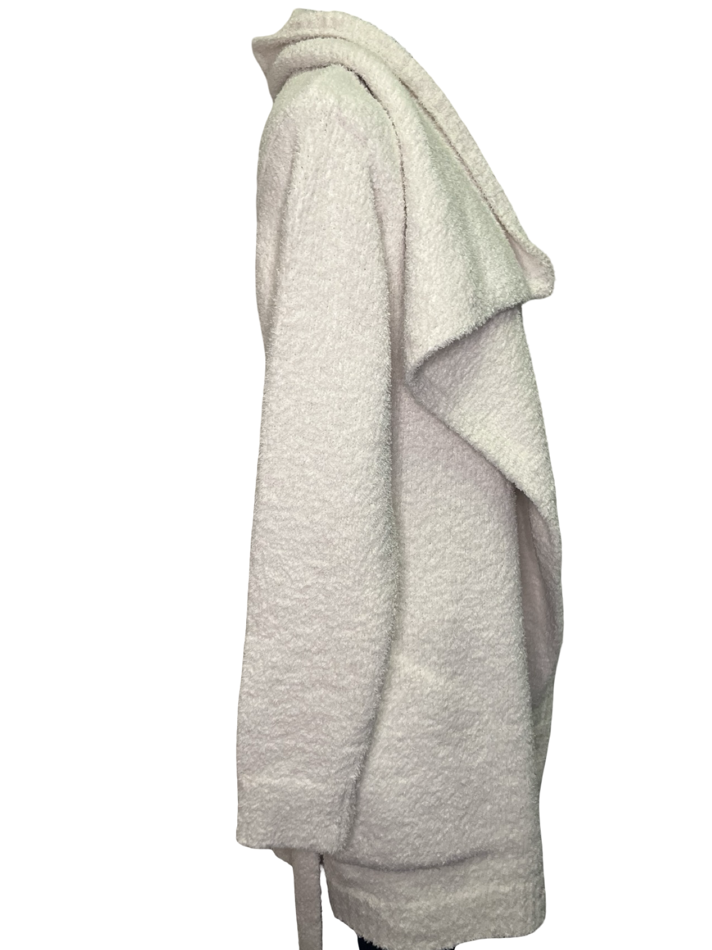 Ultra-Marshmallow Wrap Cardigan with Exaggerated Collar Almond