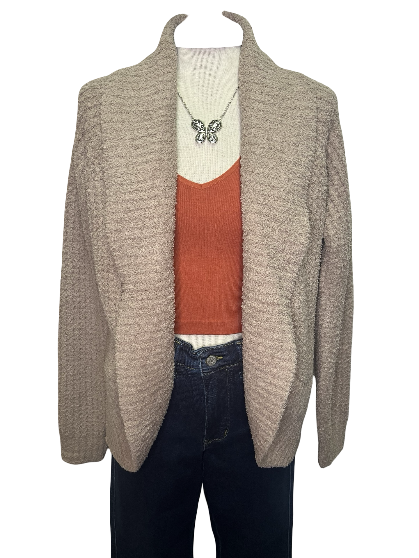 Waffle Marshmallow Cocoon Cardigan Coco