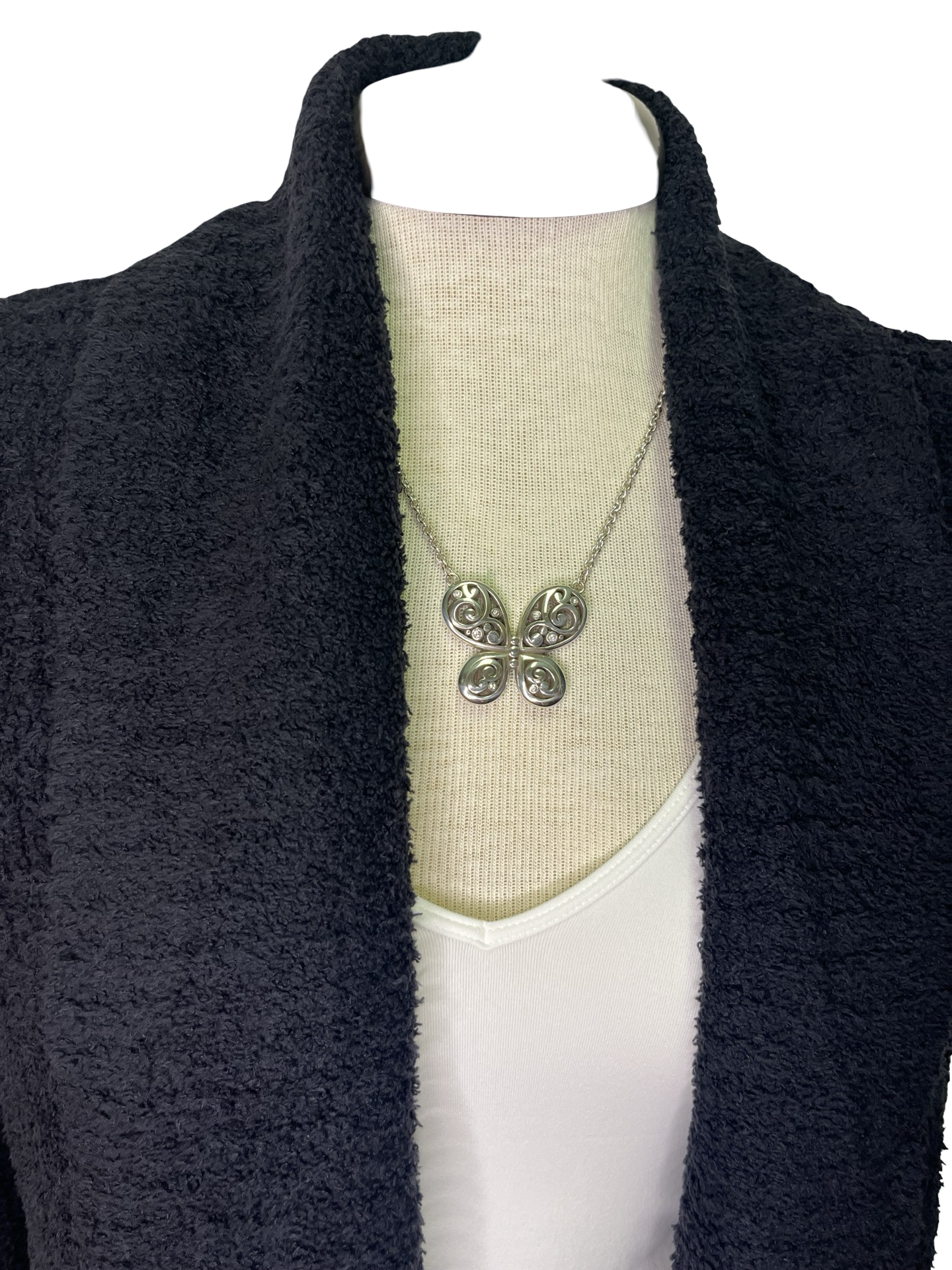 Waffle Marshmallow Cocoon Cardigan Black