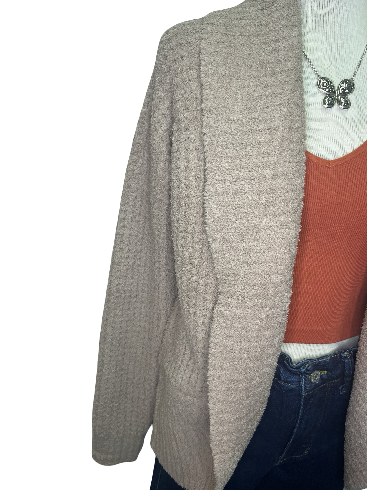 Waffle Marshmallow Cocoon Cardigan Coco