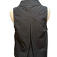 Split V Neck Stand Collar Top Black