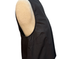 Split V Neck Stand Collar Top Black