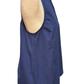 Split V Neck Stand Collar Top Navy