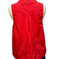 Split V Neck Stand Collar Top Red