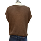 Split Neck Batwing Sweater Top Brown