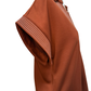 Stitch Detail Short Sleeve Top Rust