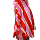 Striped Button Up 3/4 Sleeves Top Pink/Orange