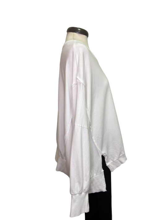 Perugia Sweatshirt with Front Splits White One Size