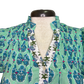 Green Floral Ruffle Top