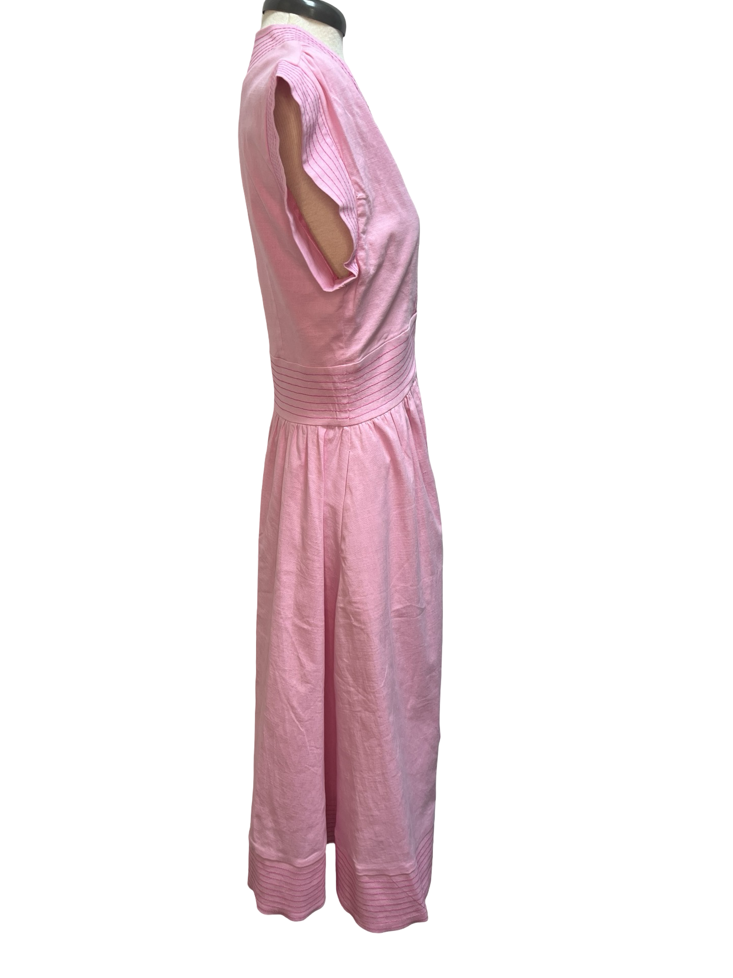Short Sleeve Zip Up Dress Pink