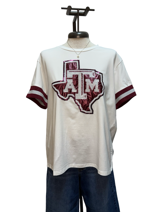 Texas A&M Sparkle Logo T Shirt