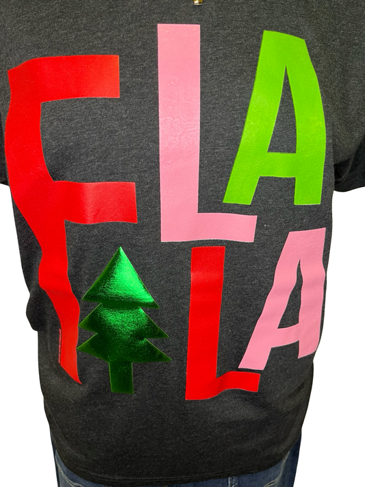 Fa La La with Green Metallic Puff Tee