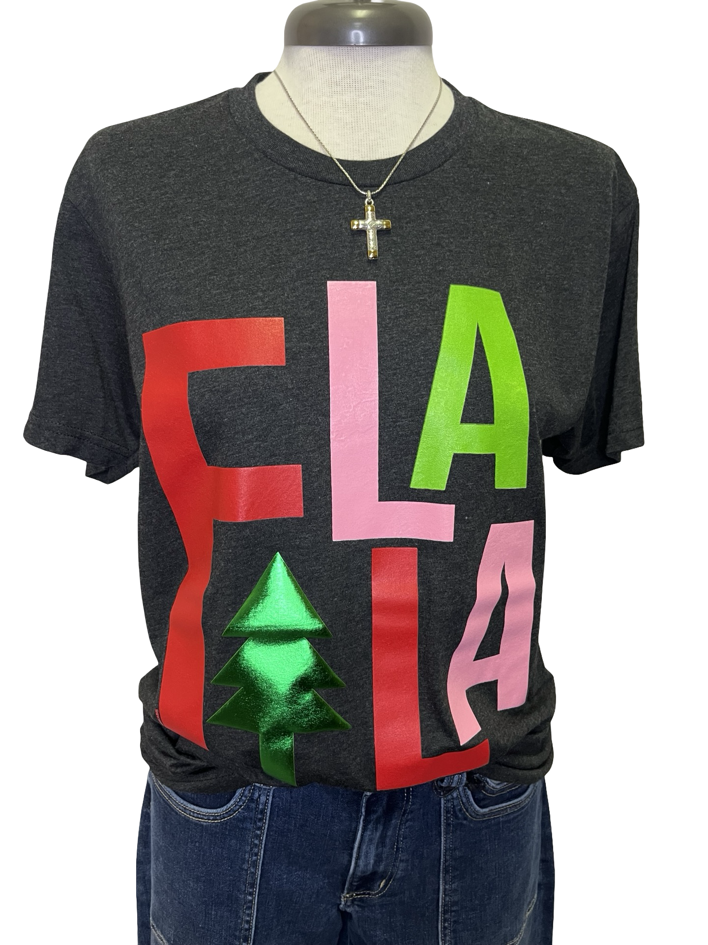 Fa La La with Green Metallic Puff Tee