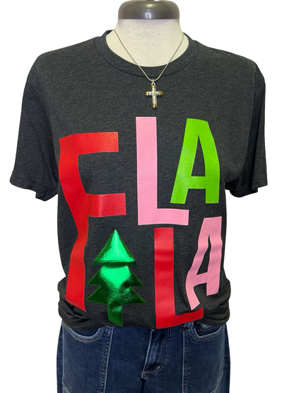 Fa La La with Green Metallic Puff Tee