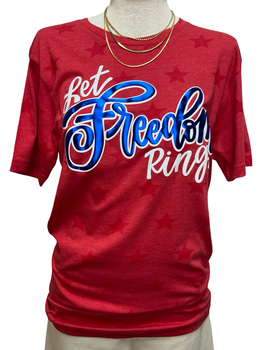 Let Freedom Ring Metallic Puff Tee