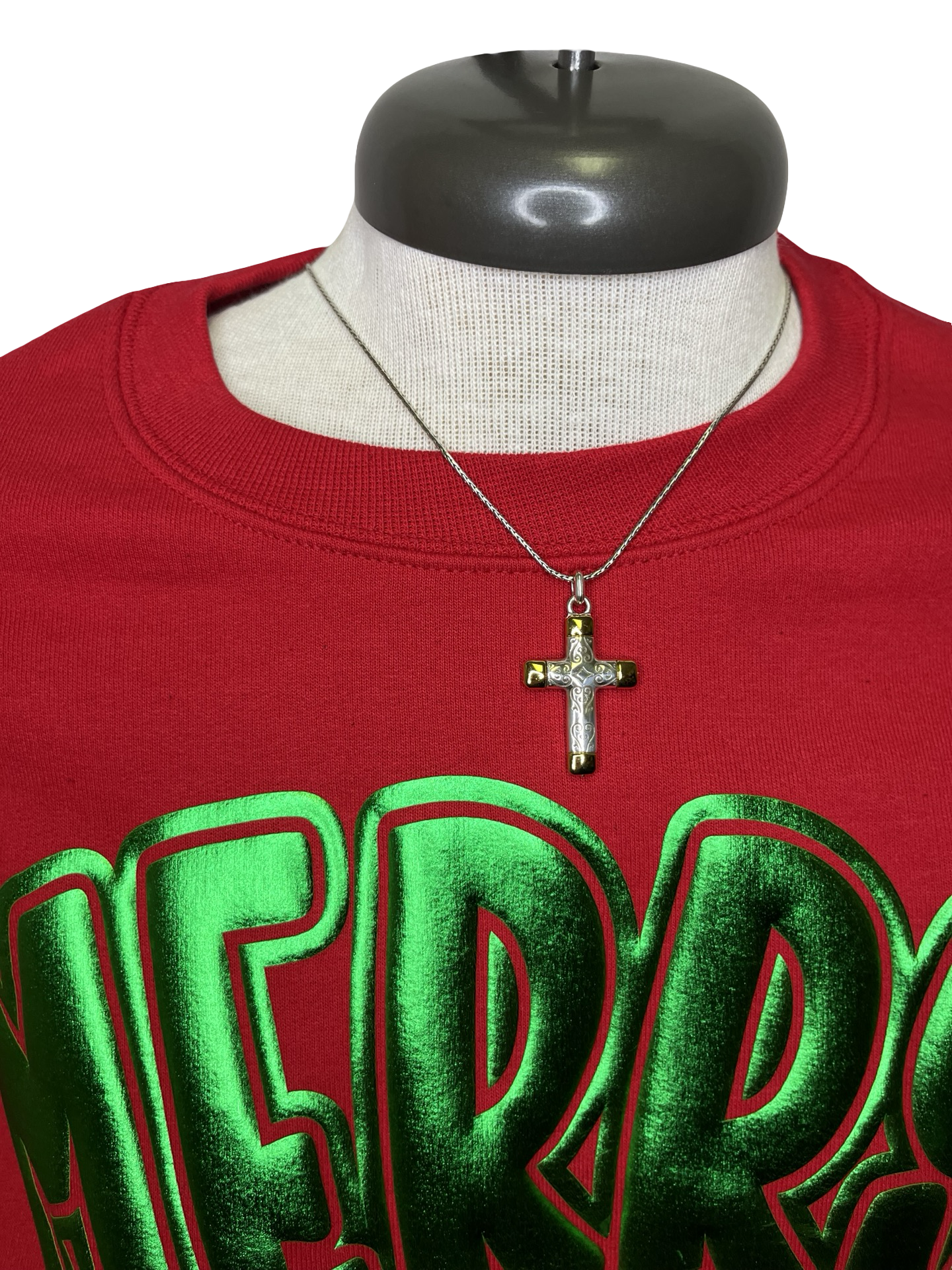 Merry Christmas in Green Puff Sweatshirt