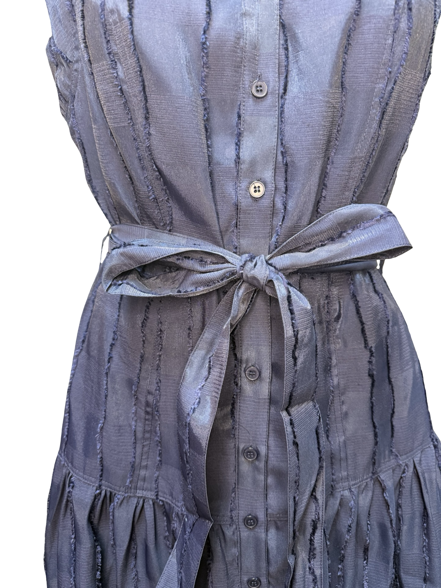 Textured Button Down Midi Dress