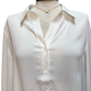 Three Quarter Sleeve Button Down Shirt White