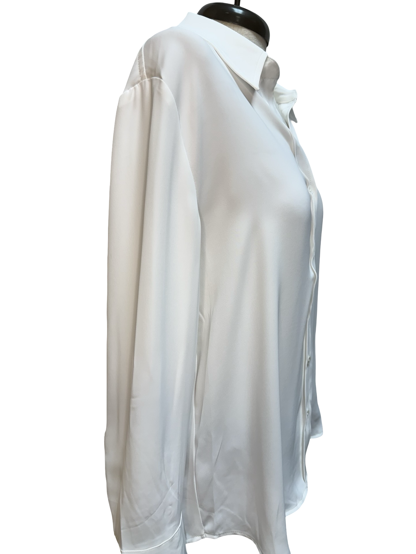 Three Quarter Sleeve Button Down Shirt White
