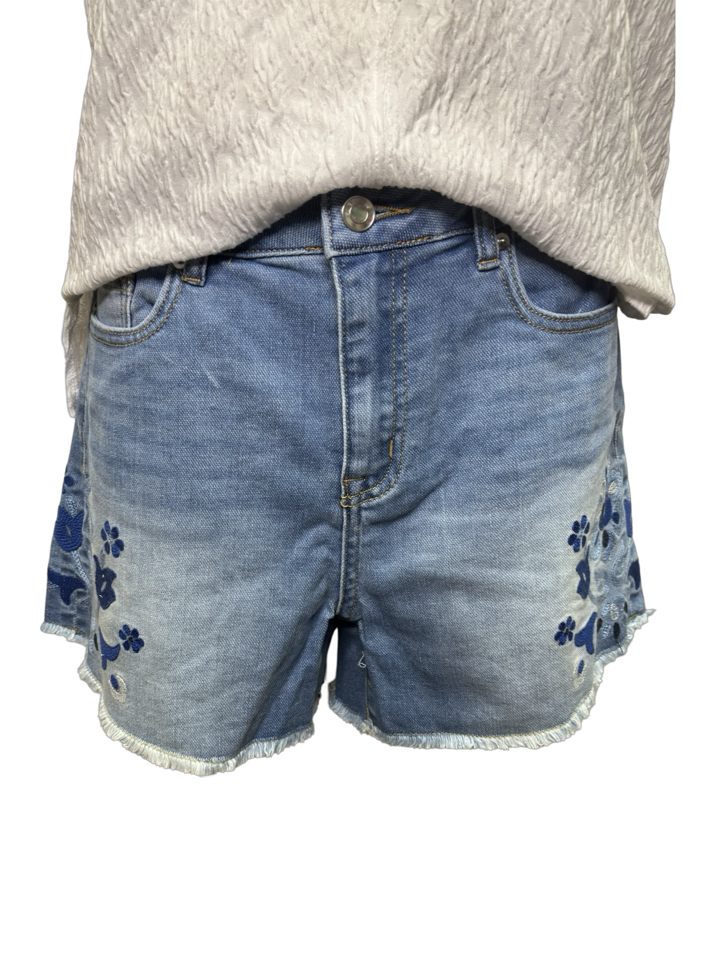 Audrey Jean Short with Embroidery Blue Anchor