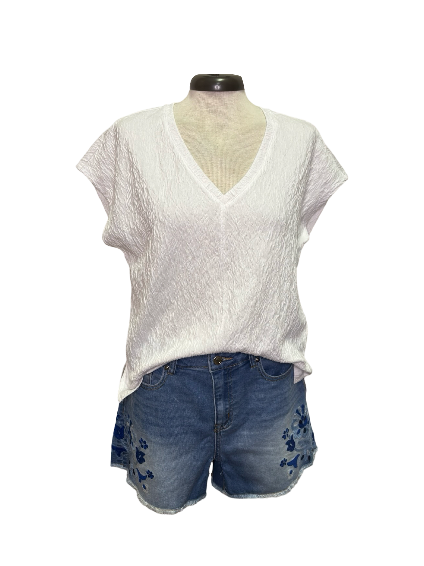 Audrey Jean Short with Embroidery Blue Anchor