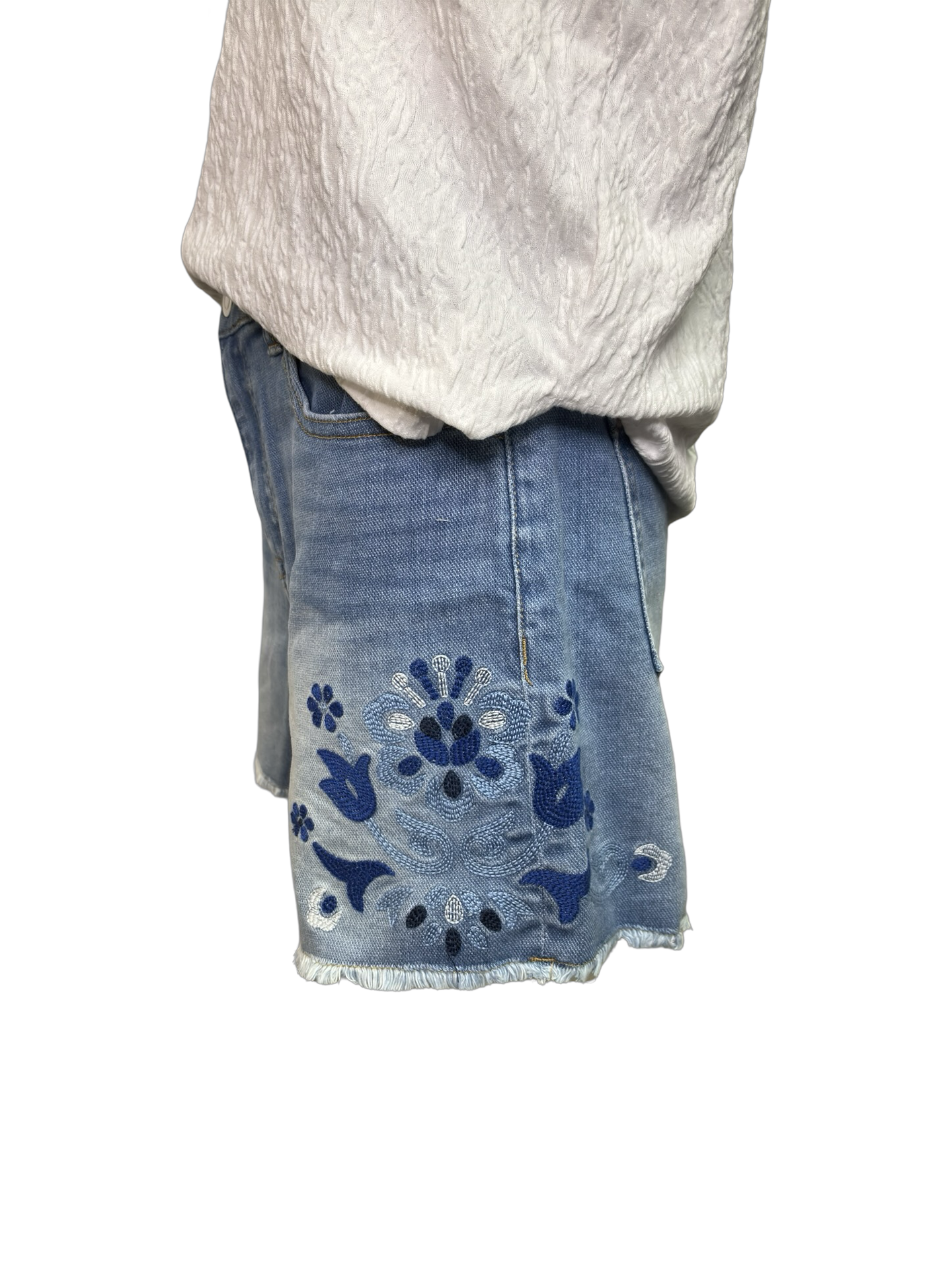 Audrey Jean Short with Embroidery Blue Anchor