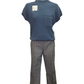 Plaid Bengaline Pull On Kickflare Pants Mist Blue