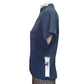 Cotton Mock Neck Cap Short Sleeve Top Slate Blue