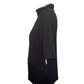 Funnel Neck Elbow Sleeve Knit Top Black