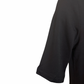 Funnel Neck Elbow Sleeve Knit Top Black