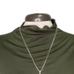 Funnel Neck Elbow Sleeve Knit Top Spruce