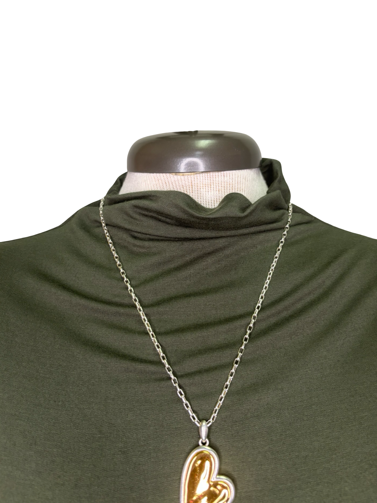 Funnel Neck Elbow Sleeve Knit Top Spruce