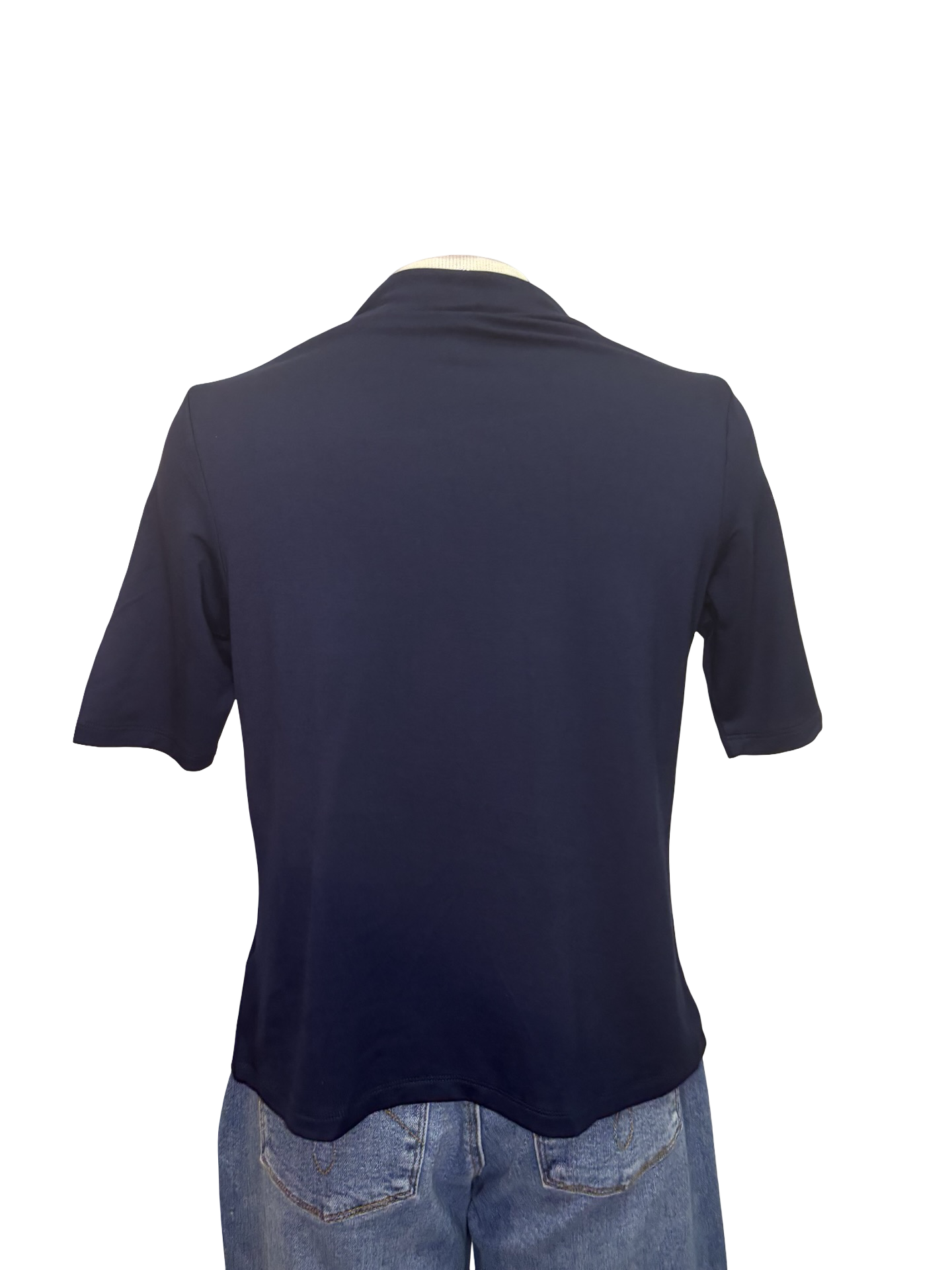 Funnel Neck Elbow Sleeve Top Nightfall