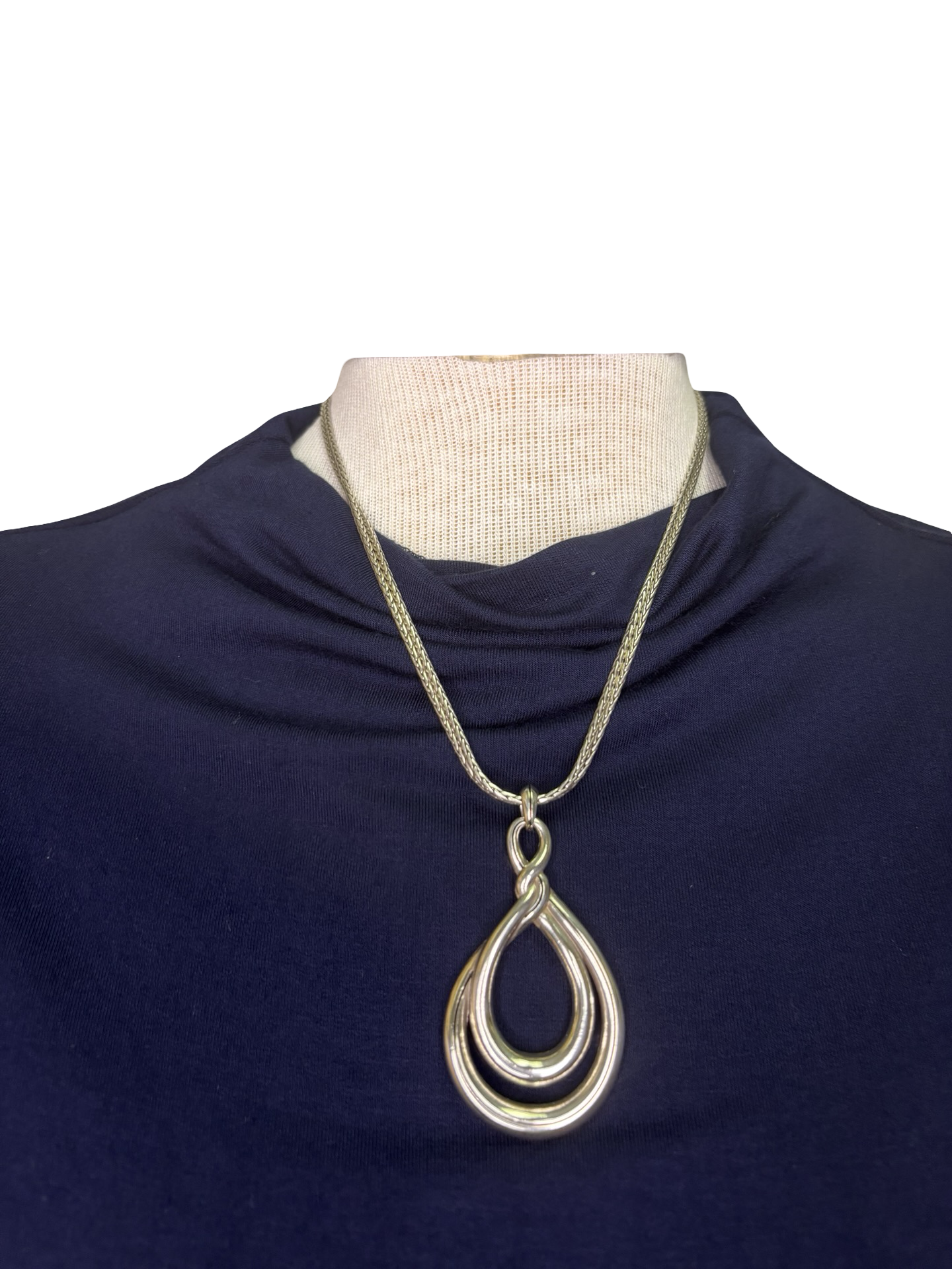 Funnel Neck Elbow Sleeve Top Nightfall