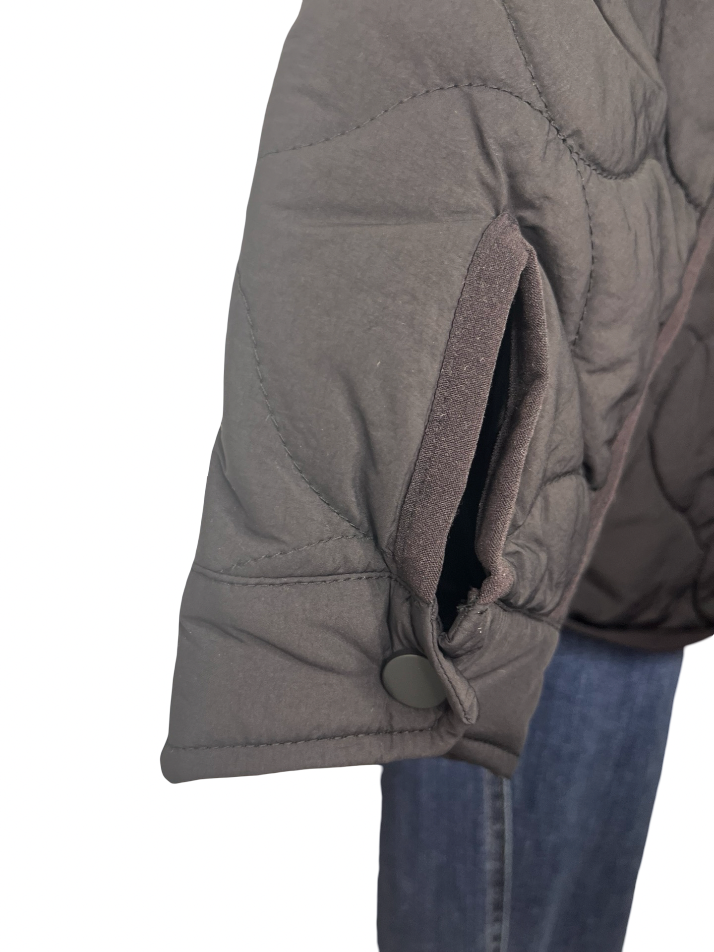 Lightweight Drop Shoulder Quilted Puffer Black