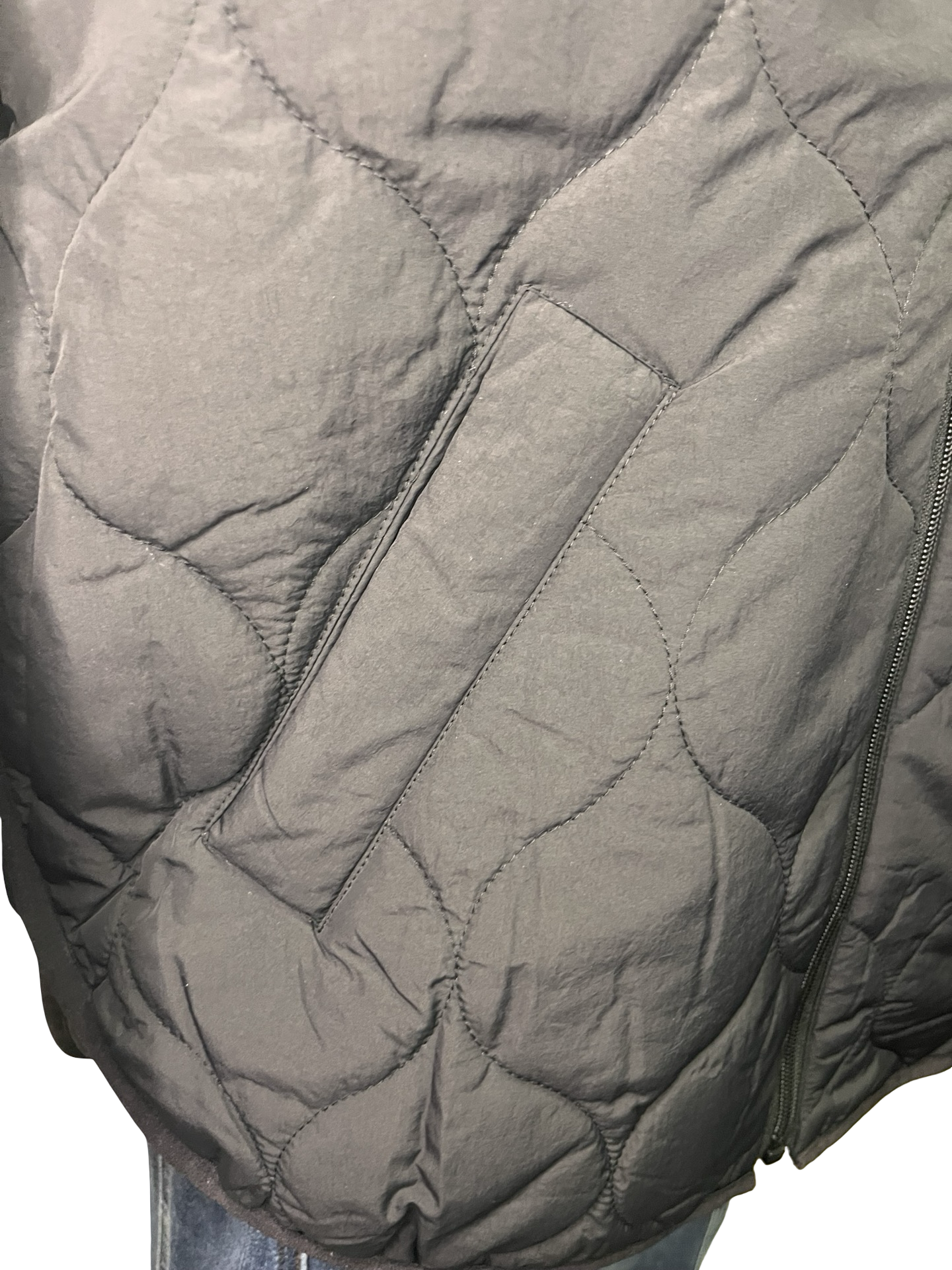 Lightweight Drop Shoulder Quilted Puffer Black