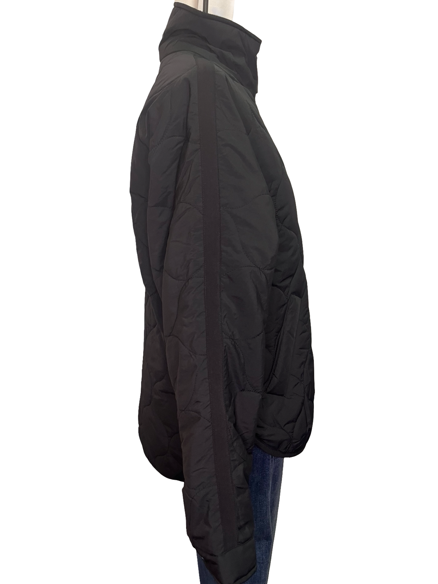 Lightweight Drop Shoulder Quilted Puffer Black