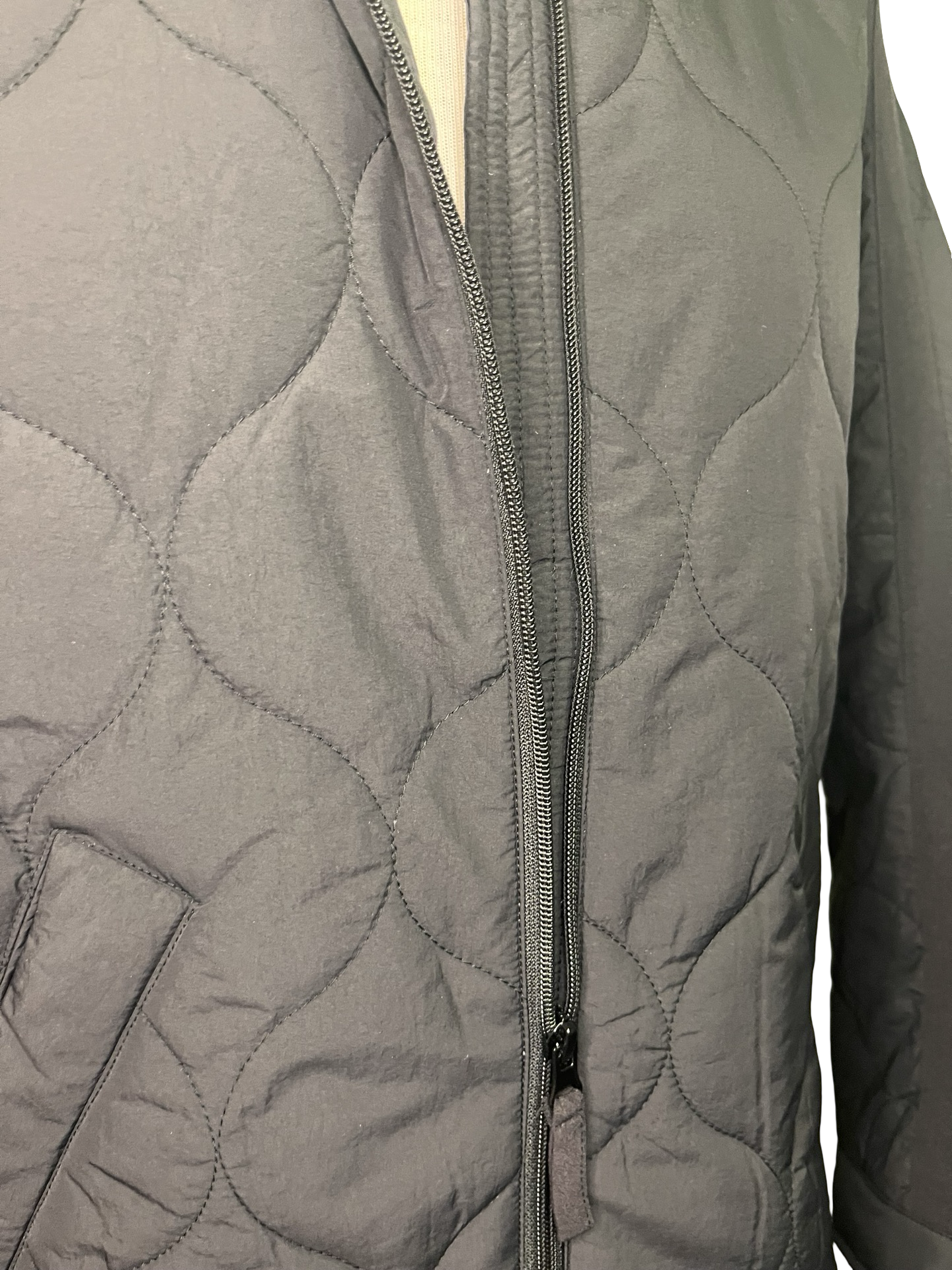 Lightweight Drop Shoulder Quilted Puffer Black