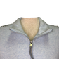 Long Sleeve Zip Funnel Neck Top with Stitching Chambray