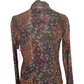 Mesh Turtleneck Lined Top Plum Wine
