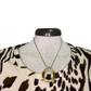 Printed Long Sleeve Crew Neck Knit Top Walnut