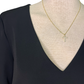 Signature Crepe Flutter Sleeve V Neck Blouse Black