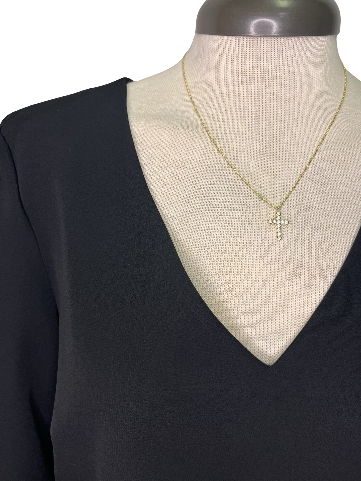 Signature Crepe Flutter Sleeve V Neck Blouse Black