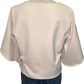 Signature Crepe Flutter Sleeve V Neck Blouse Moonstone