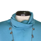 Techno Lux Drop Shoulder Funnel Neck Knit Top Mist Blue