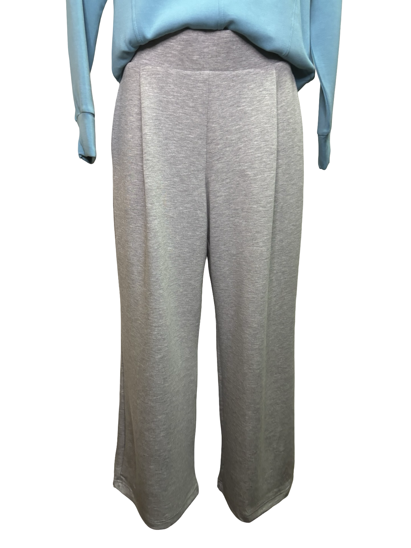 Techno Lux Wide Leg Pull On Pants Lt Grey Mix