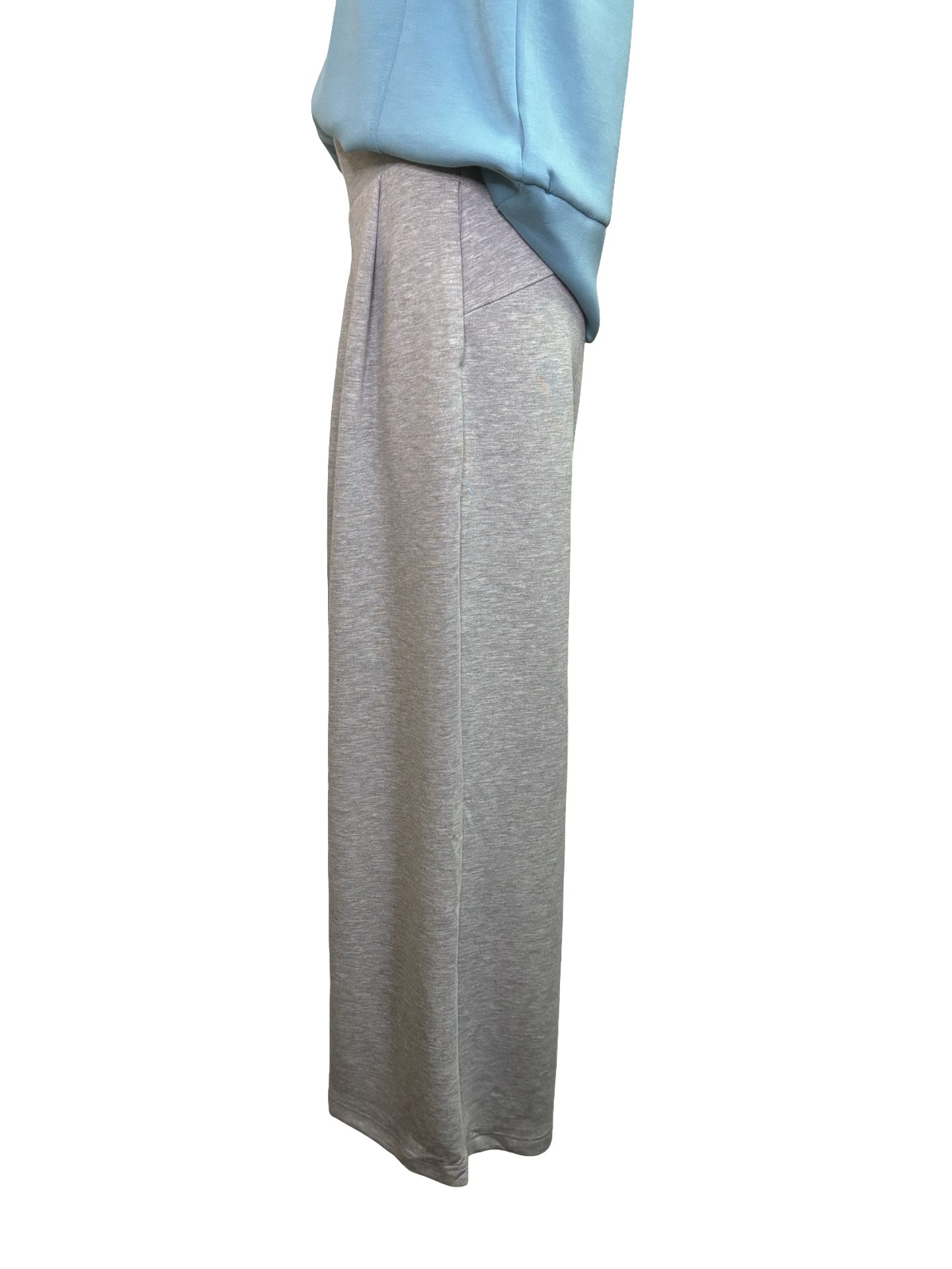 Techno Lux Wide Leg Pull On Pants Lt Grey Mix