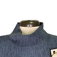 Textured Mock Neck Top Slate Blue